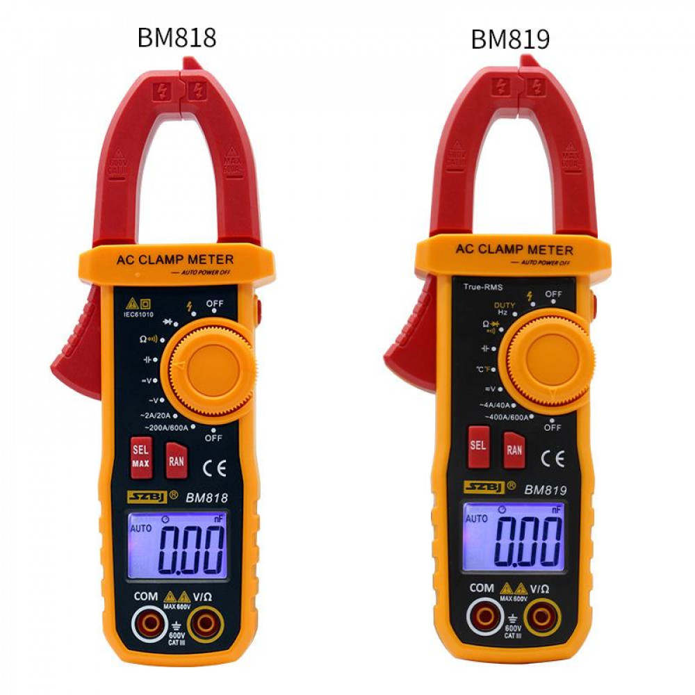 Ammeter ACV/DCV ACA Auto Range Measurement of large capacitance NCV Digital clamp meter BM819