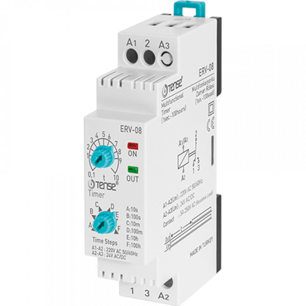 TENSE ERV-08 digital time relay from 0.1sec – 100 hours (Adjustable)