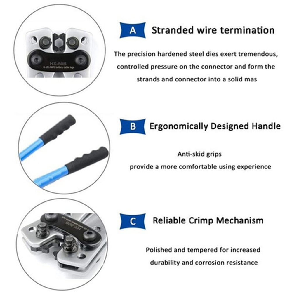 6-50 mm2 10-1 AWG Hex Crimping Pliers LX-50B , XH-50B