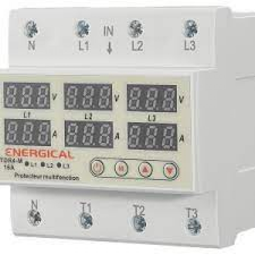 ADJUSTABLE VOLTAGE AND CURRENT PROTECTOR THREE-PHASE PTDR 4M 16A (MACHINE)