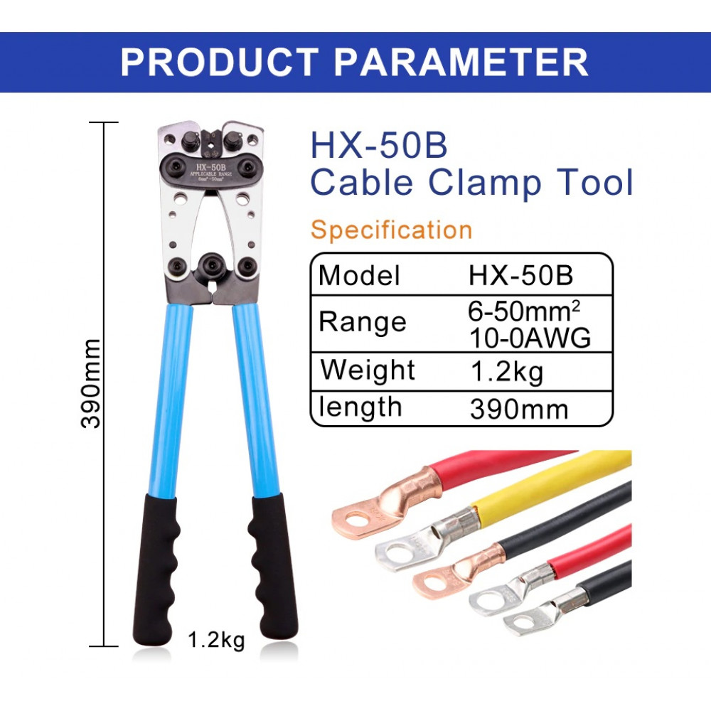 6-50 mm2 10-1 AWG Hex Crimping Pliers LX-50B , XH-50B