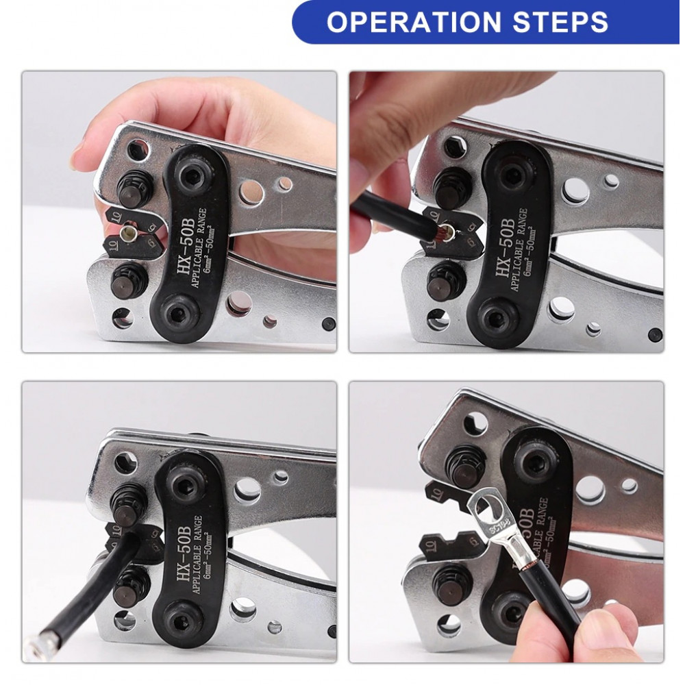 6-50 mm2 10-1 AWG Hex Crimping Pliers LX-50B , XH-50B