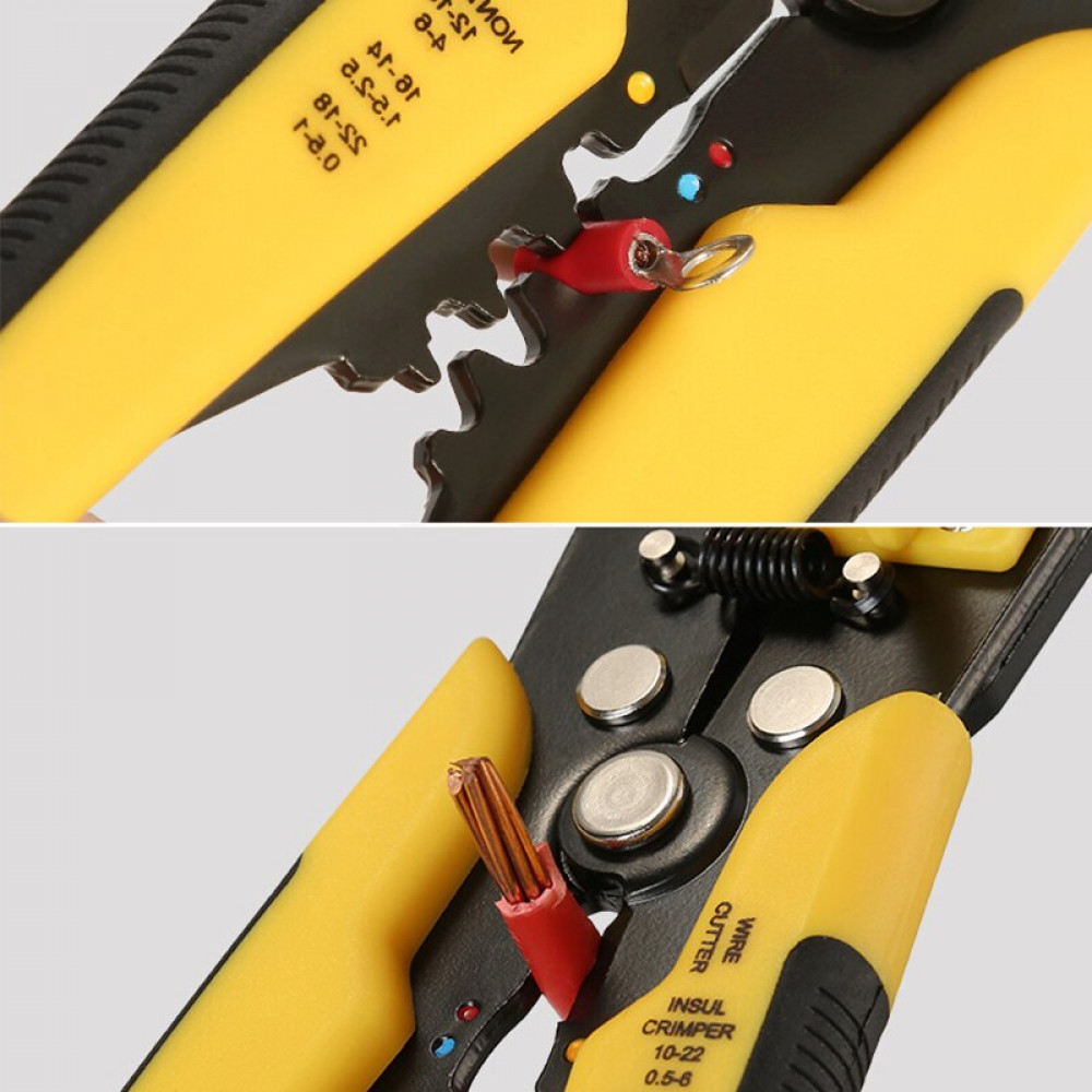 Pliers Wire Stripper Crimper Cable Cutter Automatic Multifunctional Terminal 8"