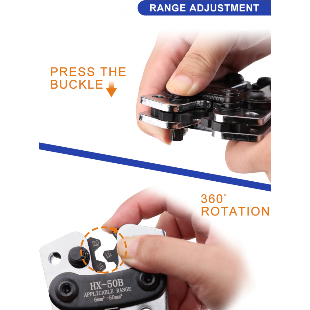 6-50 mm2 10-1 AWG Hex Crimping Pliers LX-50B , XH-50B
