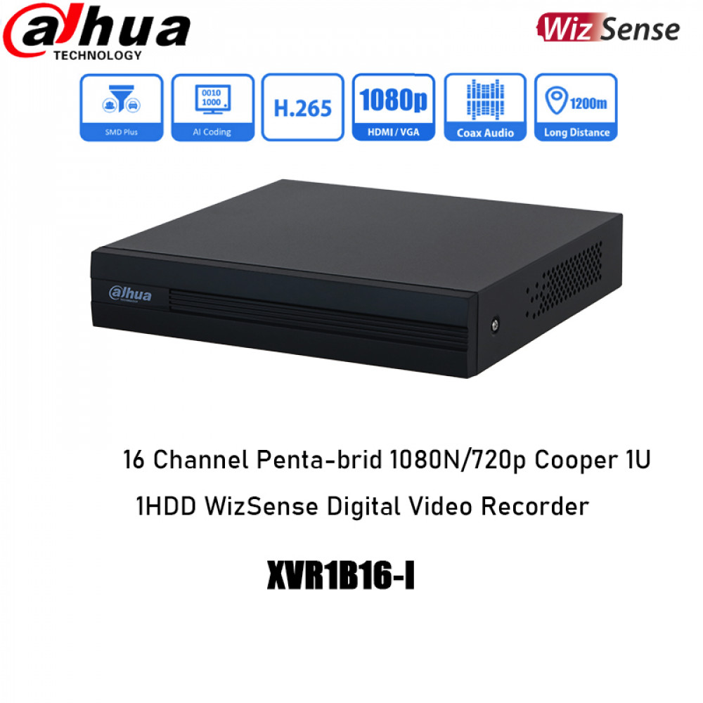 DAHUA 16-CHANNEL 1080P DVR (XVR) VIDEO RECORDER PENTA-BRID COOPER DH-XVR1B16-I