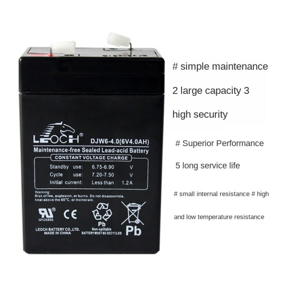 lead acid batterie 20hr 6v 4ah battery long