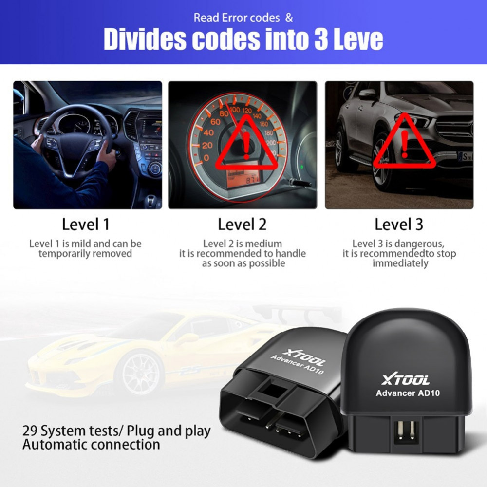 XTOOL AD10 OBD2 Diagnostic Scanner 4.2 Bluetooth ELM327 Mini Engine Code Reader System Scanner Automotivo Tools for Car Vehicle