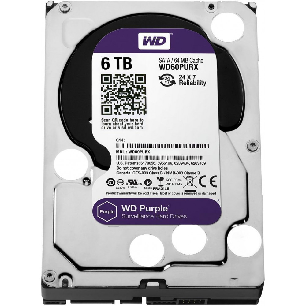 Internal hard drive for Western Digital video surveillance - WD Purple 6TB