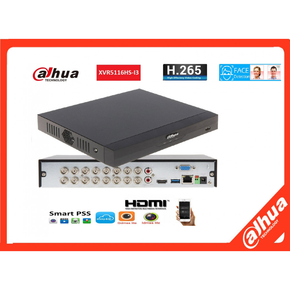 DAHUA 16-CHANNEL INTELLIGENT DVR (XVR) VIDEO RECORDER (XVR5116HS-I3)