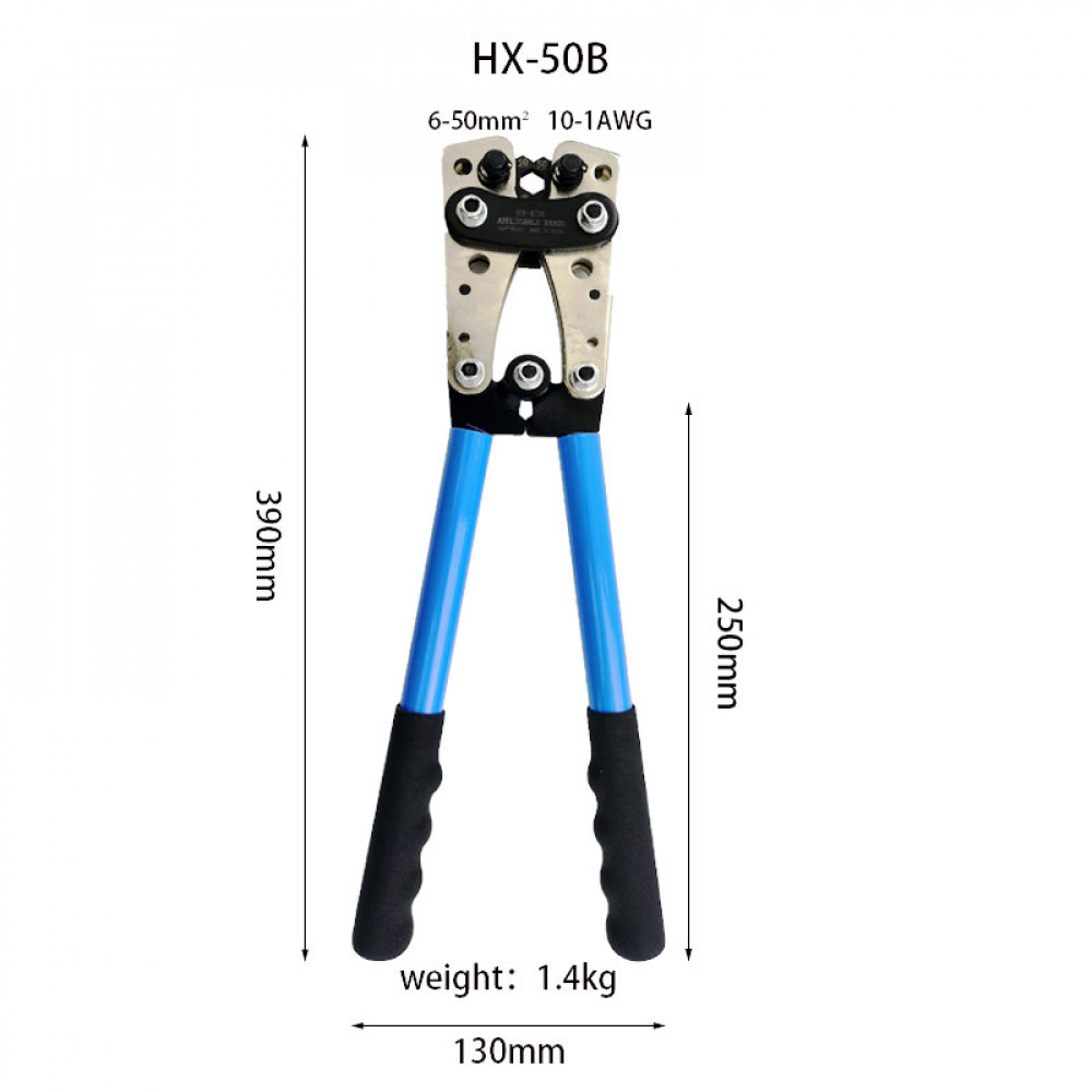 6-50 mm2 10-1 AWG Hex Crimping Pliers LX-50B , XH-50B