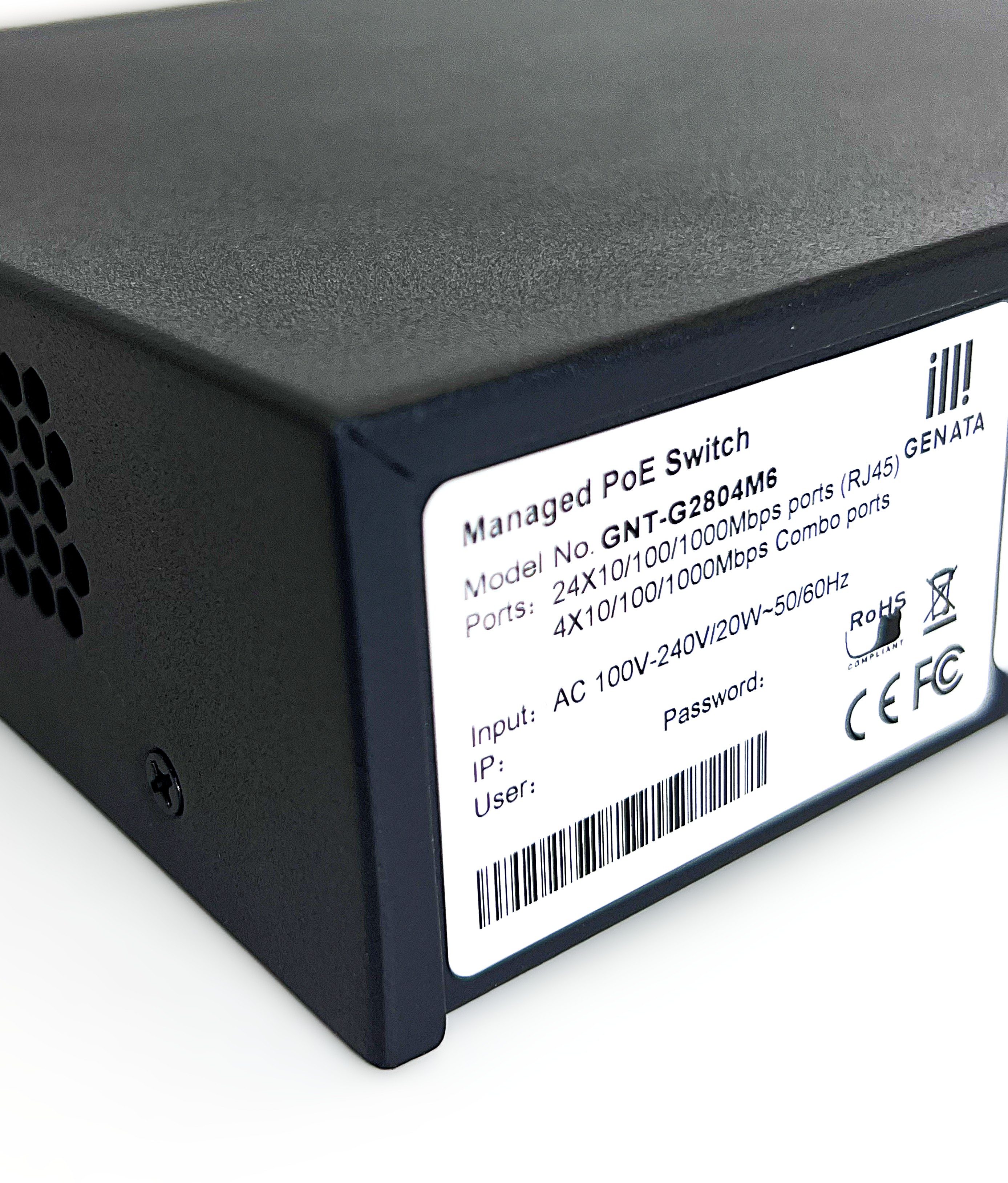 Switch GENATA Professionnel 24 Ports Gigabit PoE+ | Manageable L2+ | GNT-G2804M6